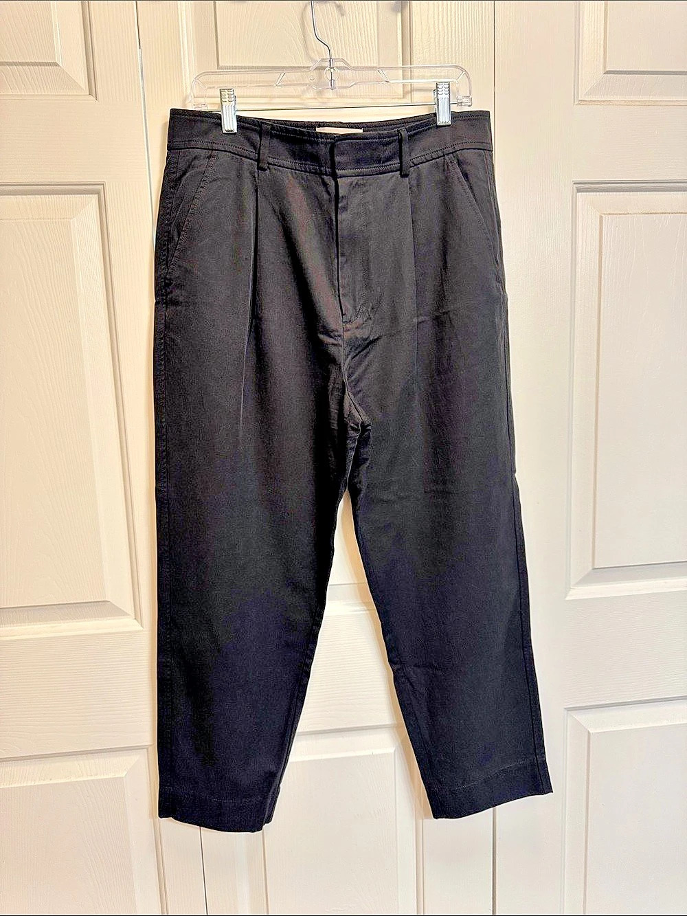 Everlane The Way-High Drape Pant Cropped Pants Black Size 2